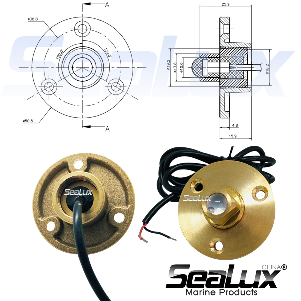 Sealux Brass drain plug LED li – обзор и цена Fishing Boat Navigation Light