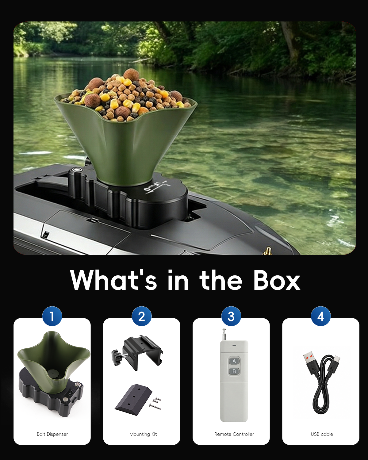 360° Rotating Bait Dispenser & – обзор и цена Fishing Boat Trailer