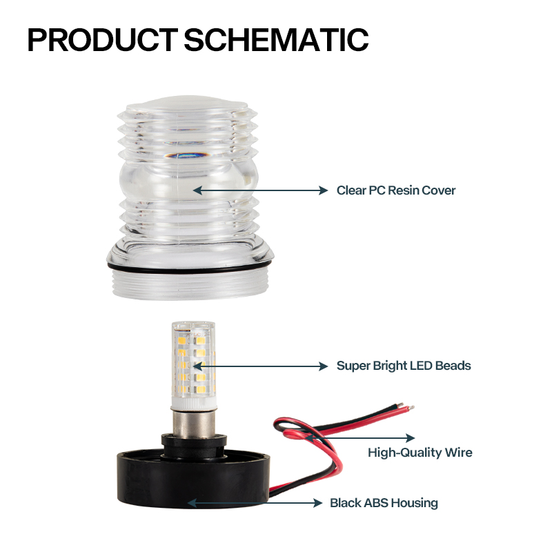 12V Marine LED Anchor Light Wa – обзор и цена Fishing Boat Navigation Light