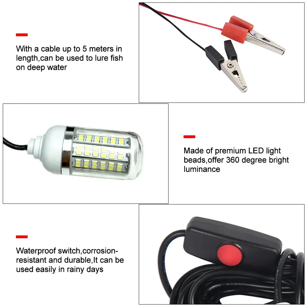 12V Underwater Lamp 15W 108 LE – обзор и цена Fishing Boat Navigation Light