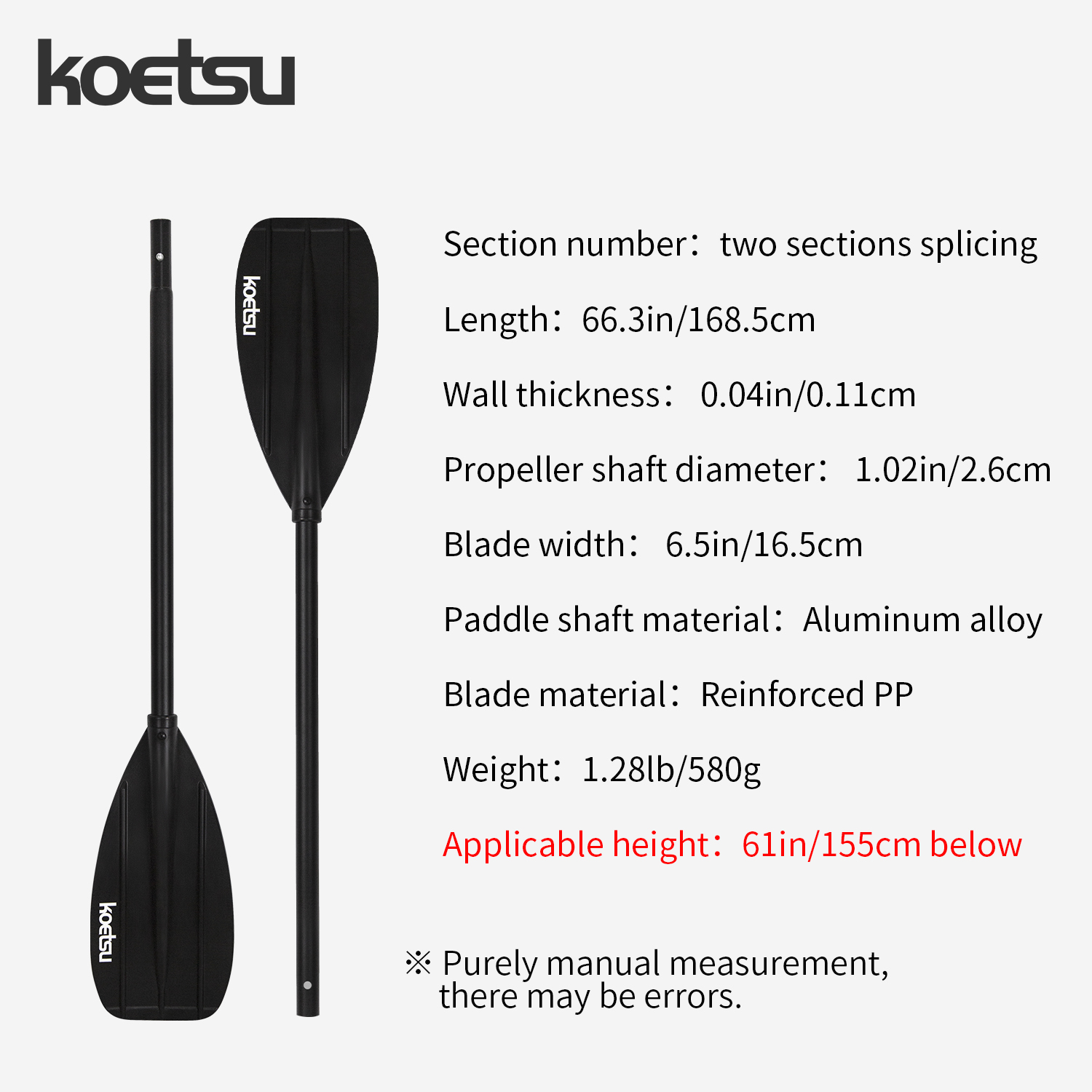 KOETSU Aluminum Alloy Double-H – обзор и цена Fishing Boat Paddle