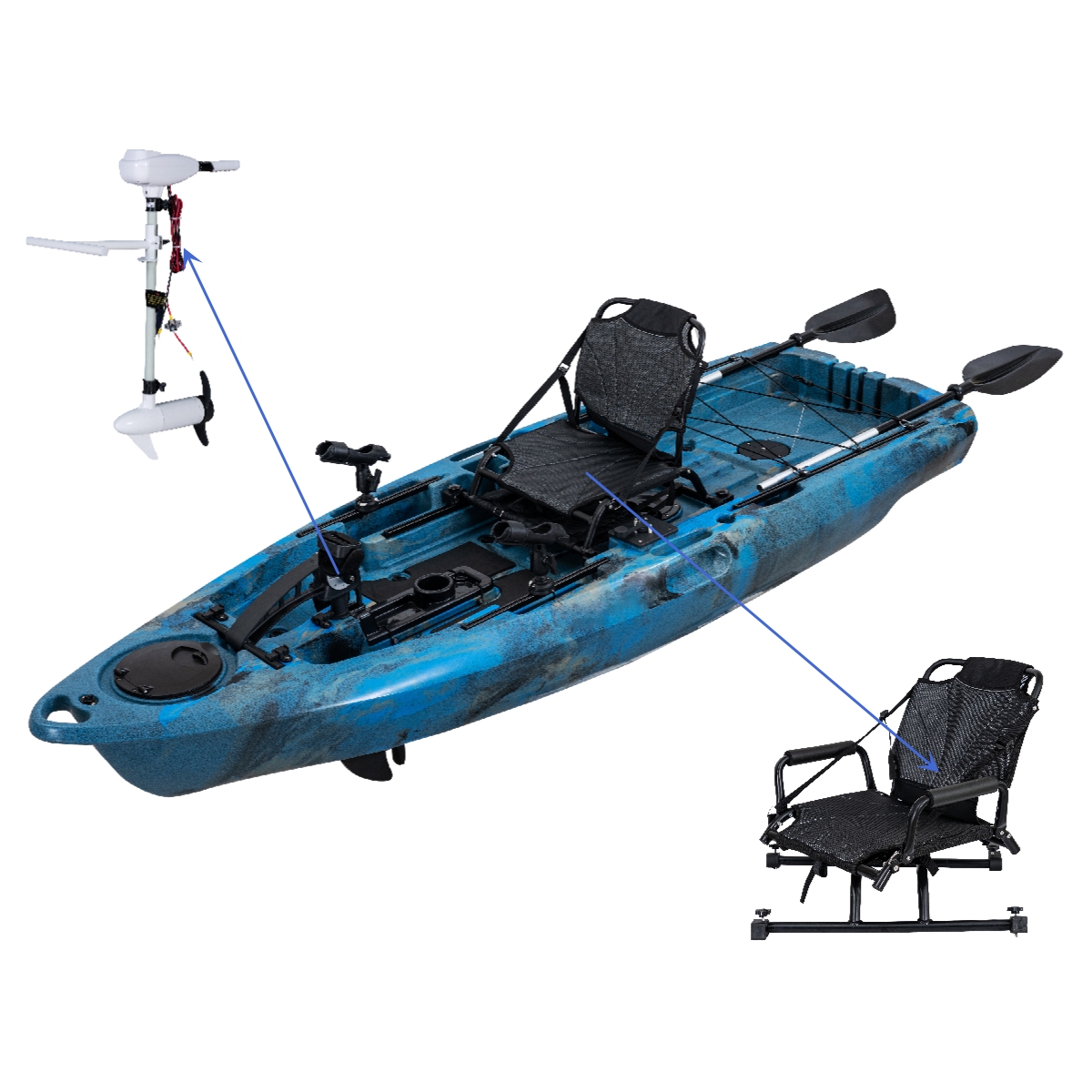 LSF Plastic Rowing Fishing Ele – обзор и цена Fishing Boat Paddle