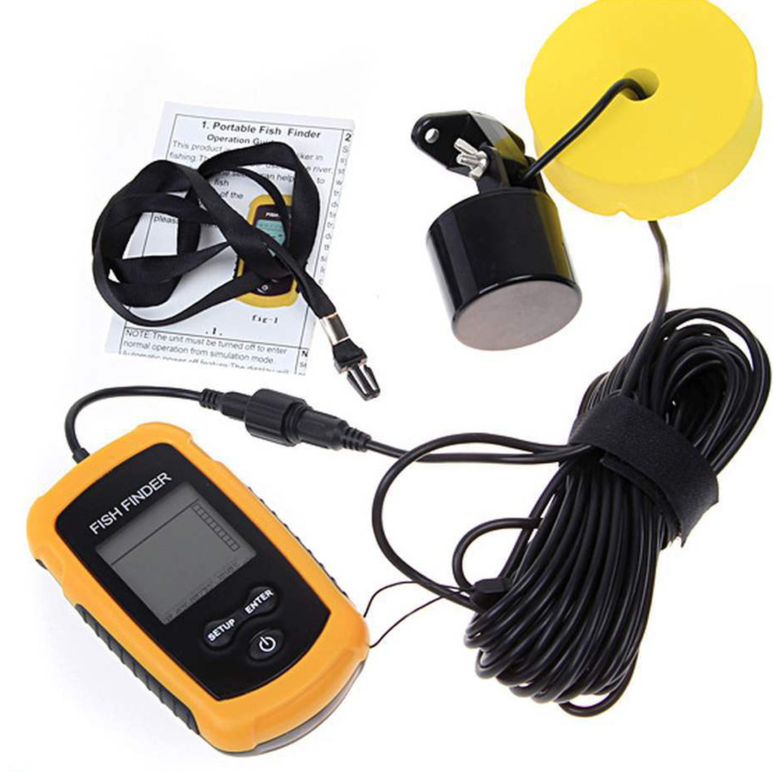 Alarm 100M Portable Sonar Fish – обзор и цена Fishing Boat Depth Finder