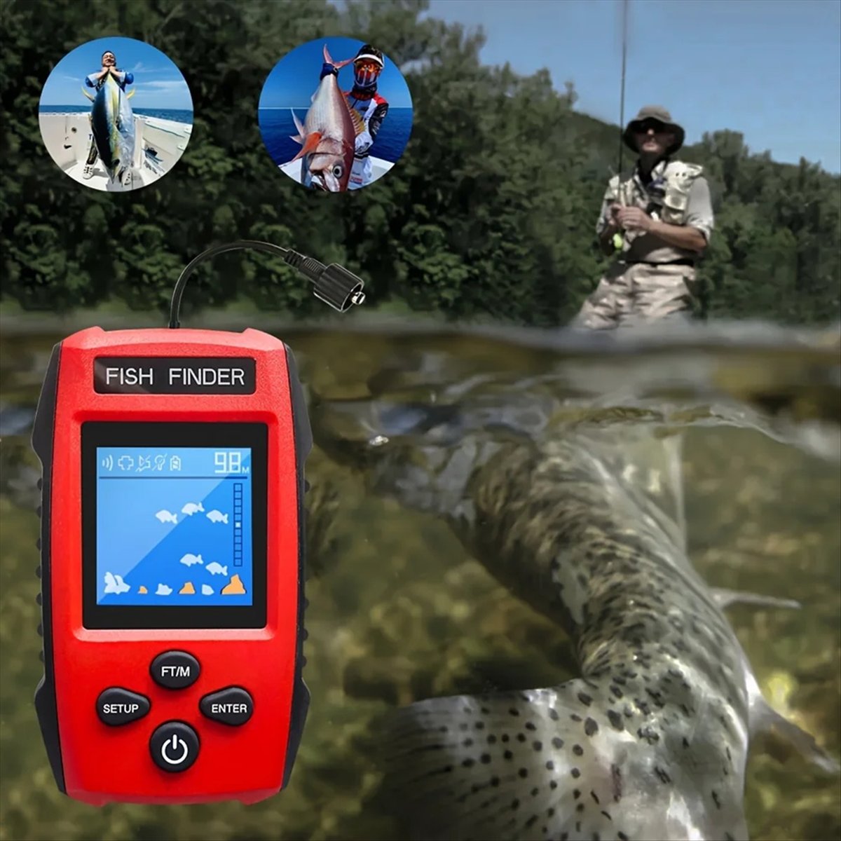Color LCD Fish Finder Wired So – обзор и цена Fishing Boat Depth Finder
