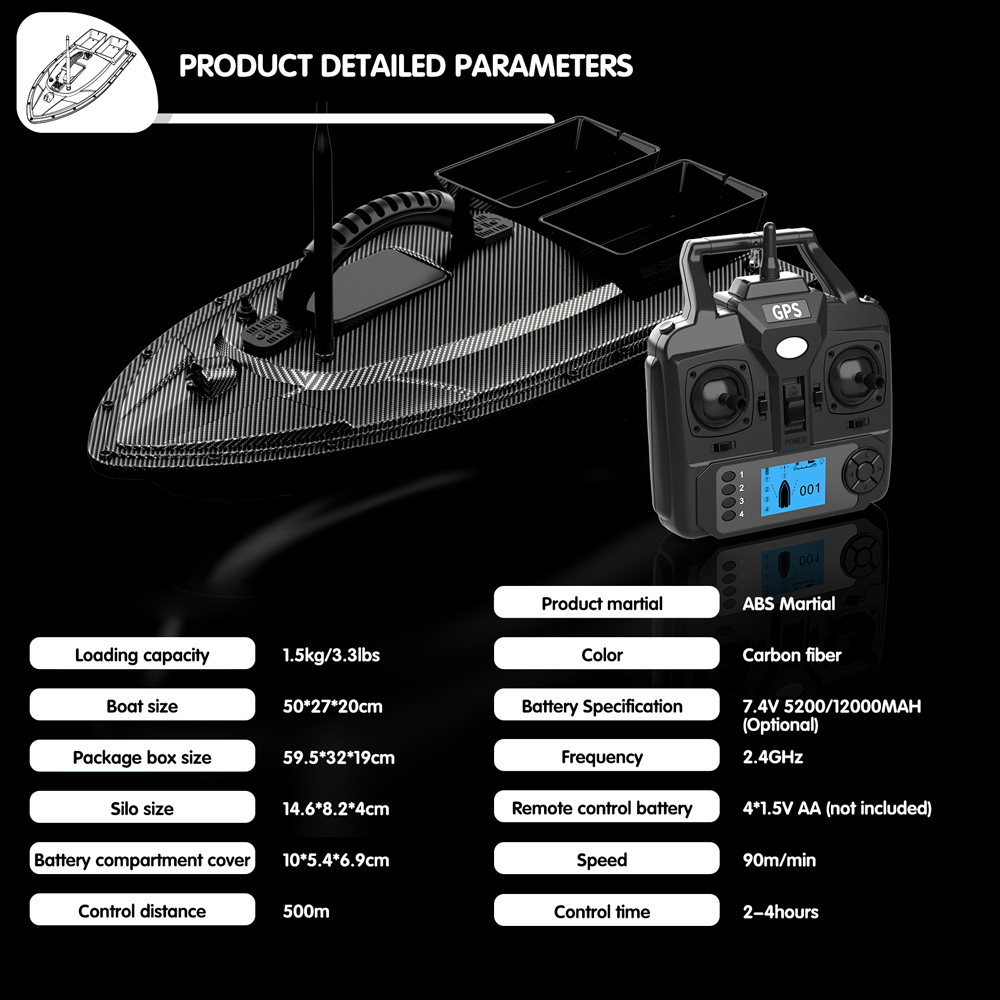 V070 12000mAh/5200mAh RC Bait  – обзор и цена Fishing Boat Gps