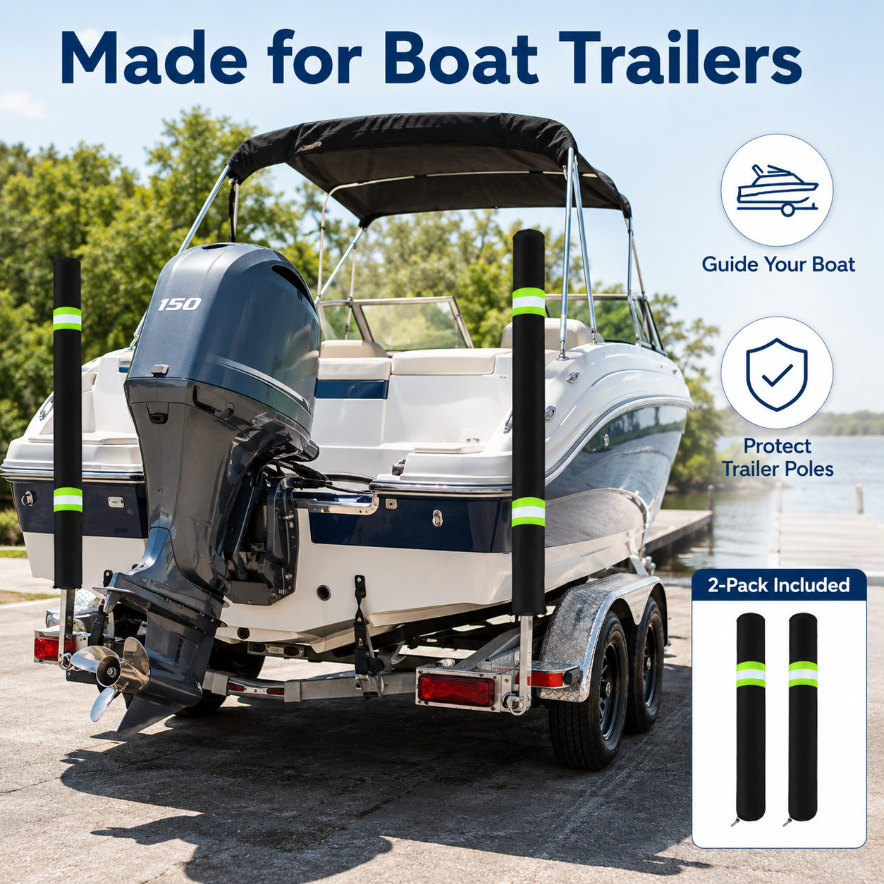 2Pcs Boat Trailer Guide Pole C – обзор и цена Fishing Boat Cover