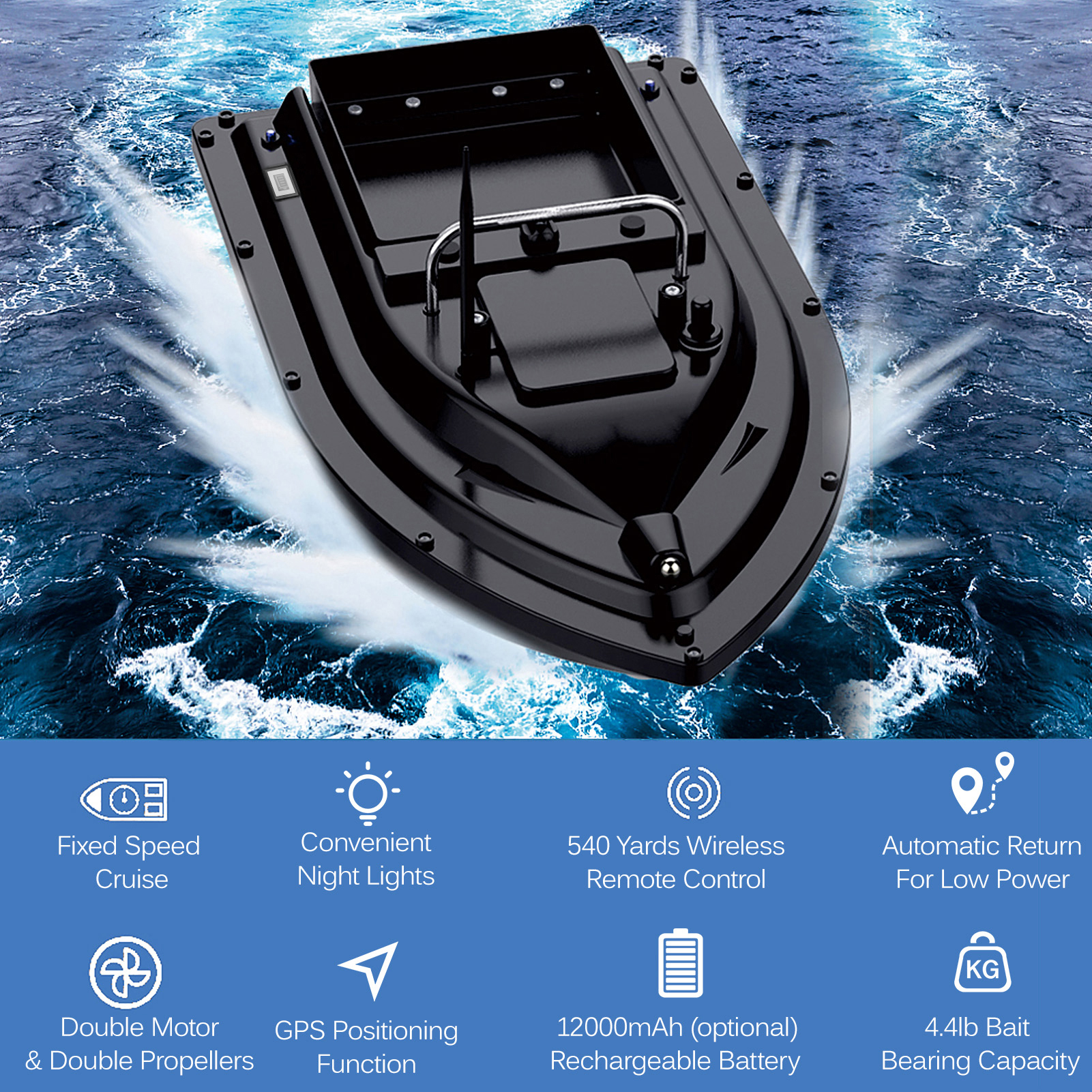 D16E GPS Fishing Bait Boat wit – обзор и цена Fishing Boat Gps